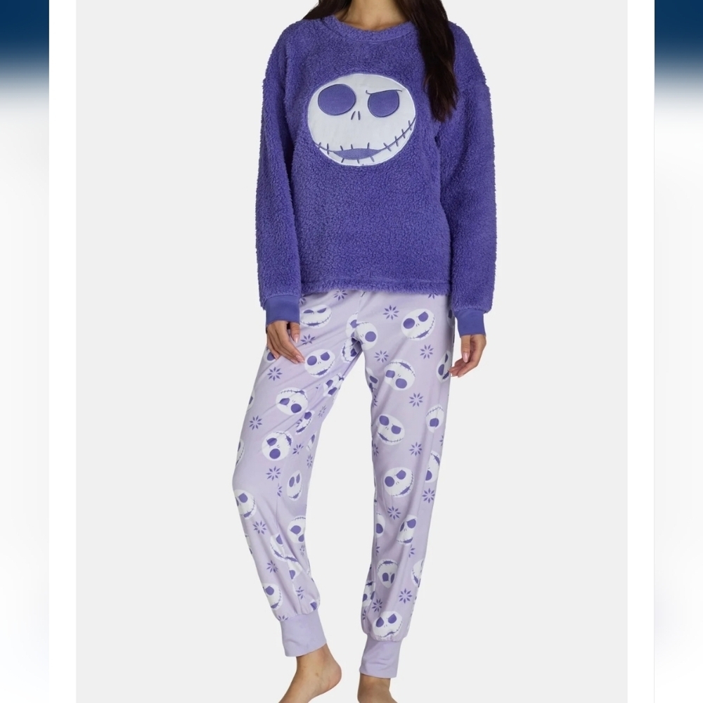 Night Before Christmas PJ Set Plush Top XL (16-18) Dusted Periwinkle Purple